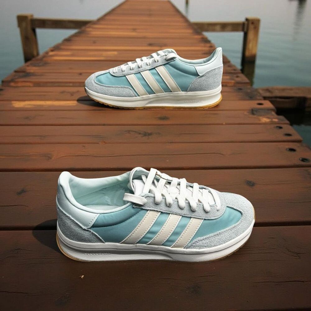 adidas Run 70s 2.0 JQ7924 Womens 9.5 Semi Flash Aqua Shoes New in Box